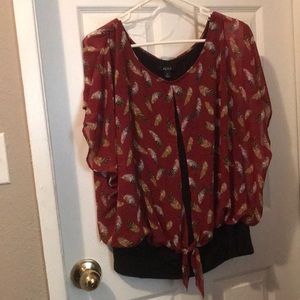 ALYX Feather Print Blouse